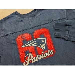 NFL Pro Line New England Patriots Mens Large Blue Long Sleeve Slub T-Shirt